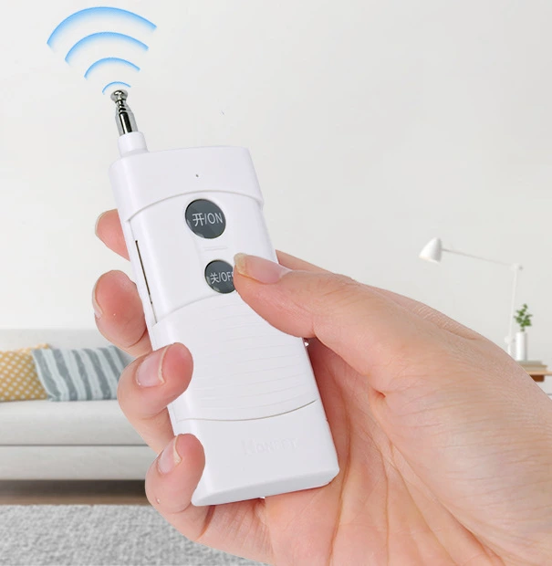 Handheld remote in use from supplied product material