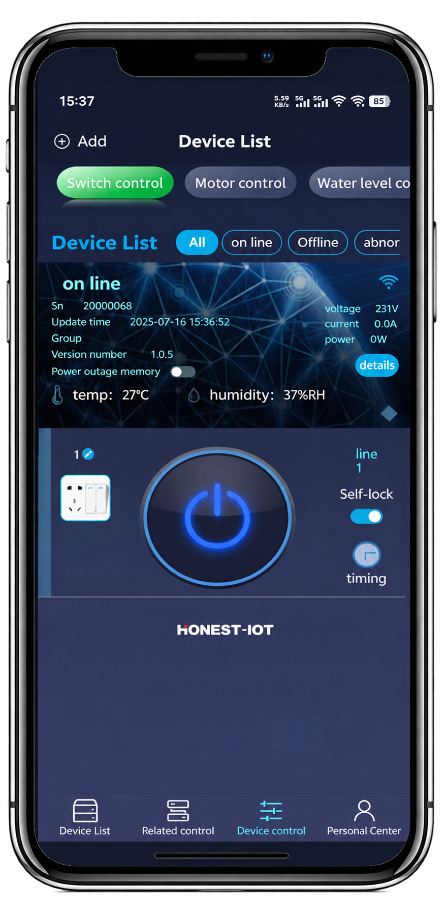 HONEST mobile control interface